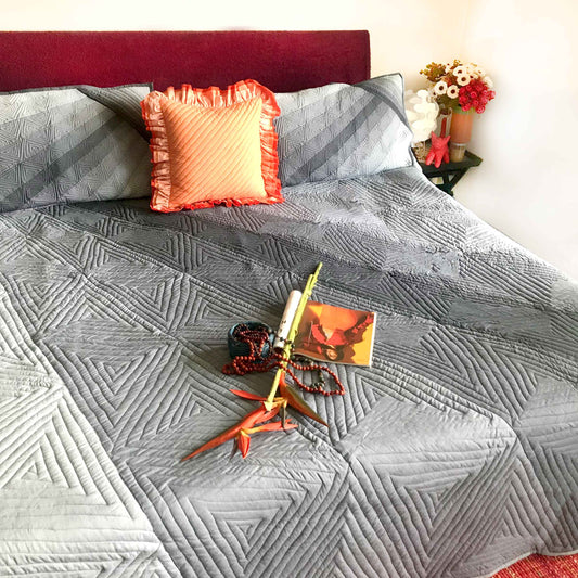 KIMBERLEY COPENHAGEN MELANGE PATCHWORK QUILTED BEDCOVER SET