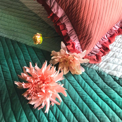 KATHERINE COPENHAGEN MELANGE PATCHWORK QUILTED BEDCOVER SET