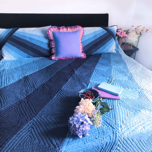 KELLY COPENHAGEN MELANGE PATCHWORK QUILTED BEDCOVER SET