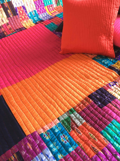 VERONA LOVE ALWAYS PATOLA SILK QUILTED BEDCOVER SET