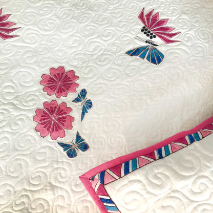 PRISCILLA PARISIAN PANACHE CARNATION PINK 6 PIECE QUILTED BEDCOVER SET