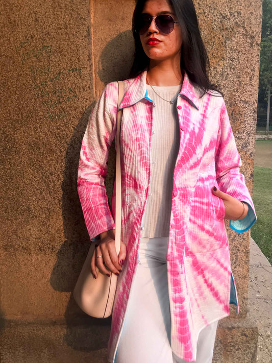 HILDA KYOTO SHIBORI QUILTED LONG JACKET