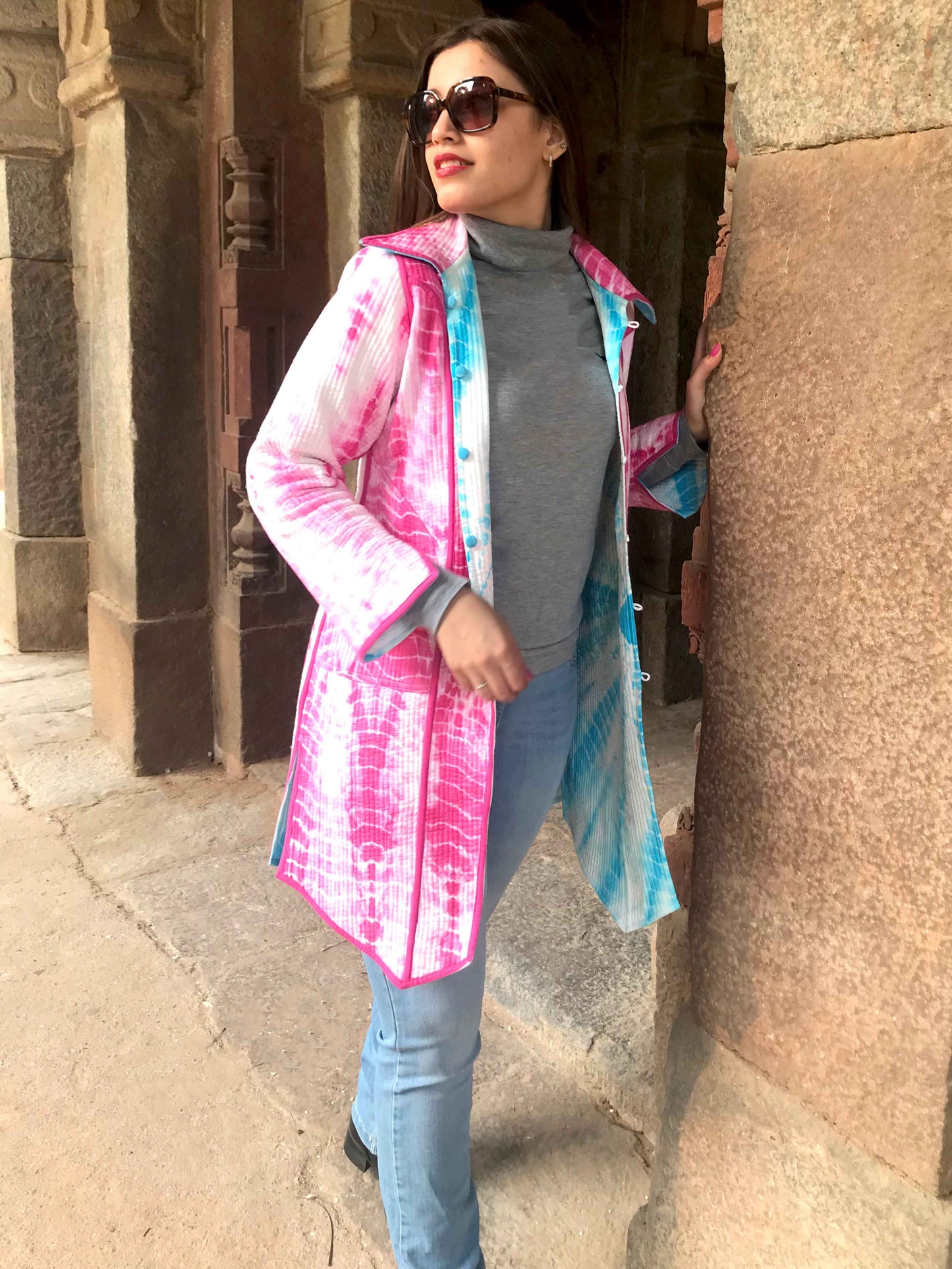 HARLOW KYOTO SHIBORI QUILTED LONG JACKET