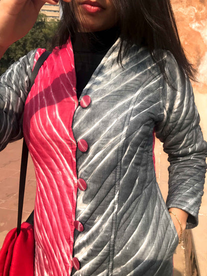 HAZEL KYOTO SHIBORI QUILTED LONG JACKET
