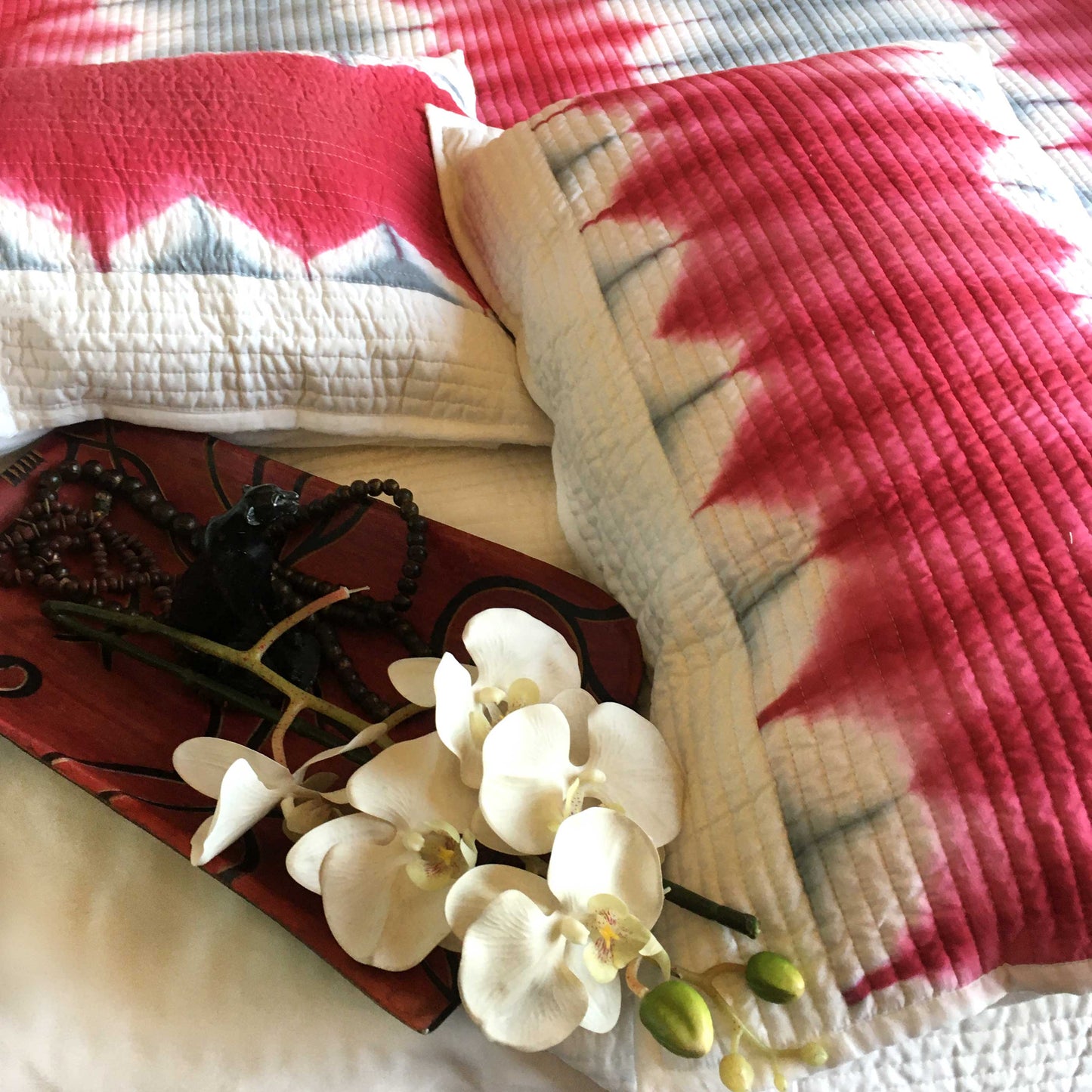 VALERIE  LOVE ALWAYS SHIBORI SHABANG QUILTED BEDCOVER SET