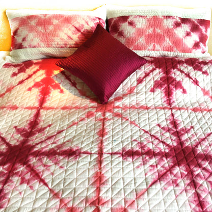 VIVIEN  LOVE ALWAYS SHIBORI SHABANG QUILTED BEDCOVER SET