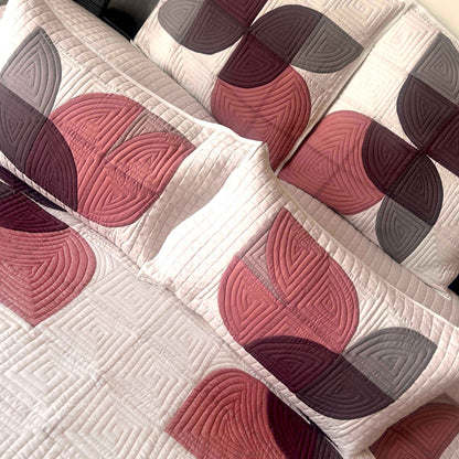DEBORAH TULIPS OF KASHMIR PATCHWORK QUILTED BEDCOVER SET