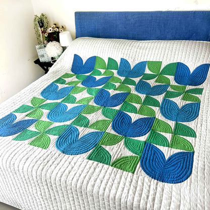 DORCIE TULIPS OF KASHMIR PATCHWORK QUILTED BEDCOVER SET