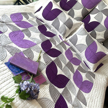 DONITA TULIPS OF KASHMIR PATCHWORK QUILTED BEDCOVER SET
