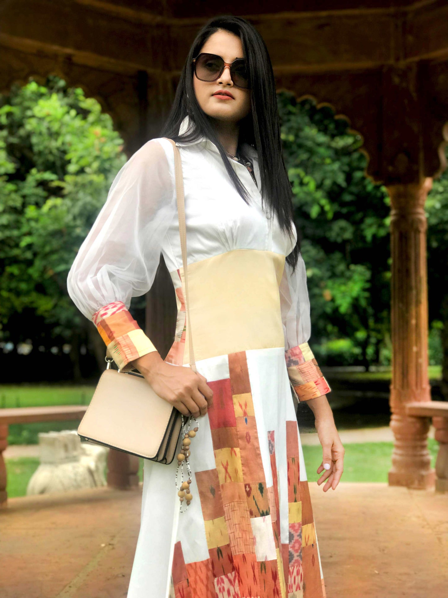 FLORENZ FESTIVE FLAMBOYANCE PATOLA SILK PATCHWORK DRESS