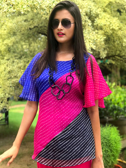 SANNA SANTORINI STRIPES SILK KOTA DORIA TUNIC