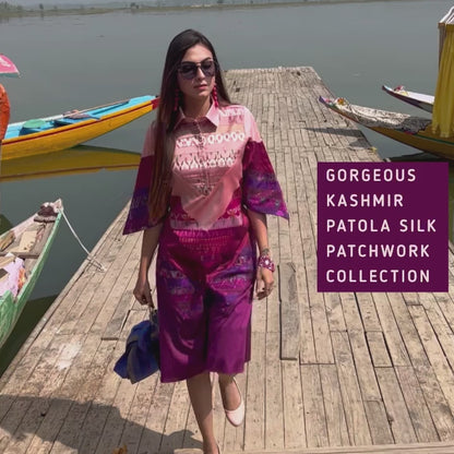 KAROLINE GORGEOUS KASHMIR PATOLA SILK PATCHWORK DRESS