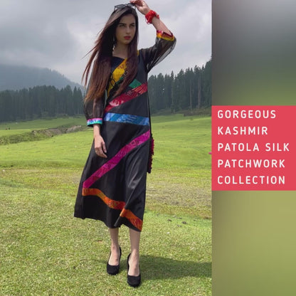 KATALINA GORGEOUS KASHMIR PATOLA SILK PATCHWORK DRESS