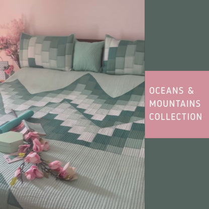RHETT GREEN MOUNTAIN PATCHWORK QUILTED BEDCOVER SET