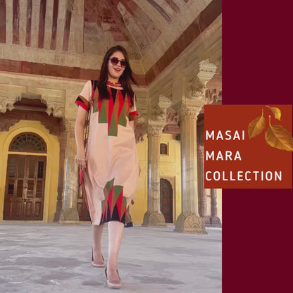 MIKENNA MASAI MARA HAND WOVEN COTTON PATCHWORK DRESS