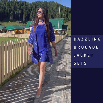 DONATELLA FESTIVE FLAMBOYANCE BROCADE JACKET SET