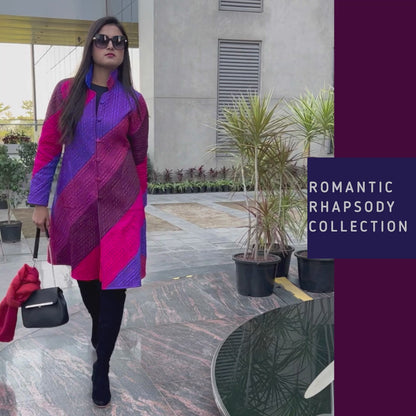 LYNNE ROMANTIC RHAPSODY PAPER SILK PATCHWORK QUILTED REVERSIBLE JACKET