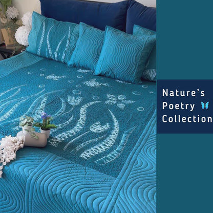 LOGAN POETRY IN NATURE NUI SHIBORI OMBRE QUILTED BEDCOVER SET