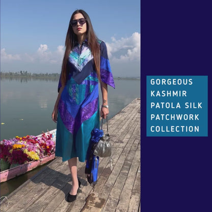 KENDRA GORGEOUS KASHMIR PATOLA SILK PATCHWORK DRESS