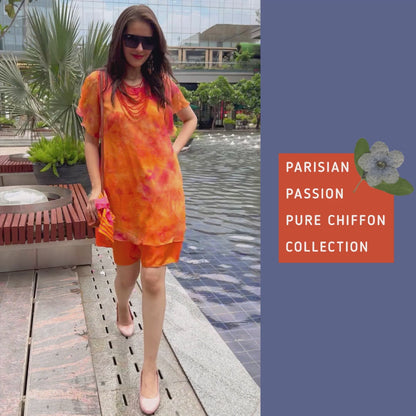 INGRID PARISIAN PASSION PURE CHIFFON DRESS