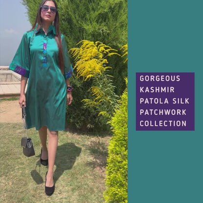 KAREN GORGEOUS KASHMIR PATOLA SILK PATCHWORK DRESS