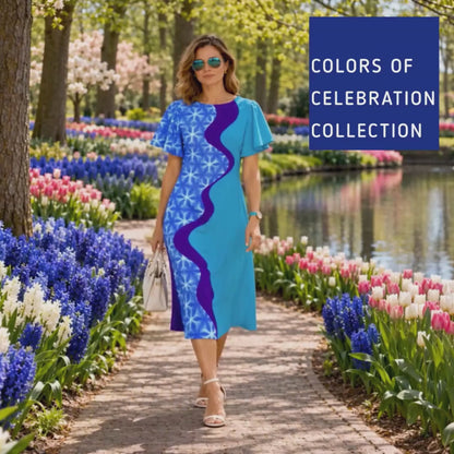 KELLYANNE COLORS OF CELEBRATION HAND WOVEN COTTON PATCHWORK DRESS