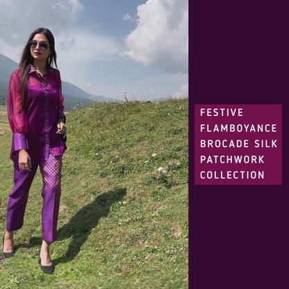 DELPHINE FESTIVE FLAMBOYANCE BROCADE  CO-ORD SET