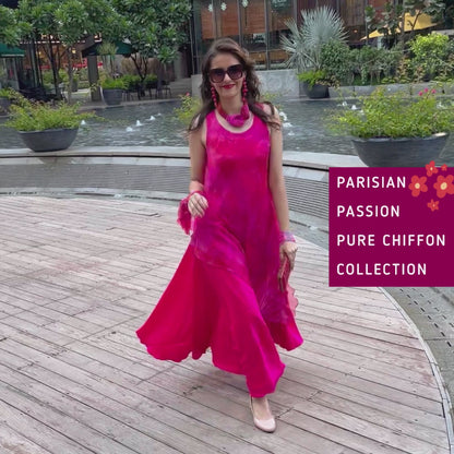 IDELLE PARISIAN PASSION PURE CHIFFON LONG DRESS