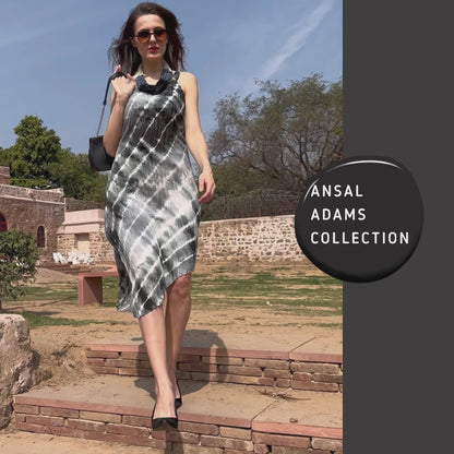 CAROL ANSEL ADAMS INSPIRED PURE SILK SHIBORI PLEATED DRESS
