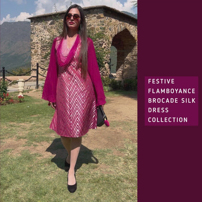 DIONNE FESTIVE FLAMBOYANCE BROCADE DRESS