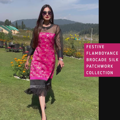 DOROTHY FESTIVE FLAMBOYANCE SILK BROCADE  DRESS