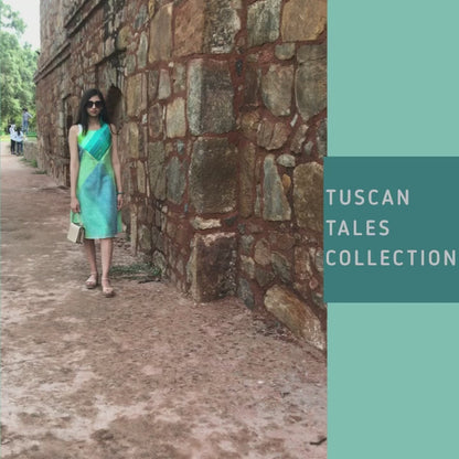 STELLA SANTORINI STRIPES SILK KOTA DORIA DRESS