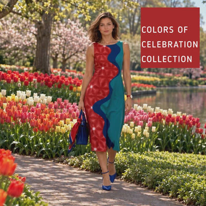 KERSTIN COLORS OF CELEBRATION HAND WOVEN COTTON PATCHWORK DRESS